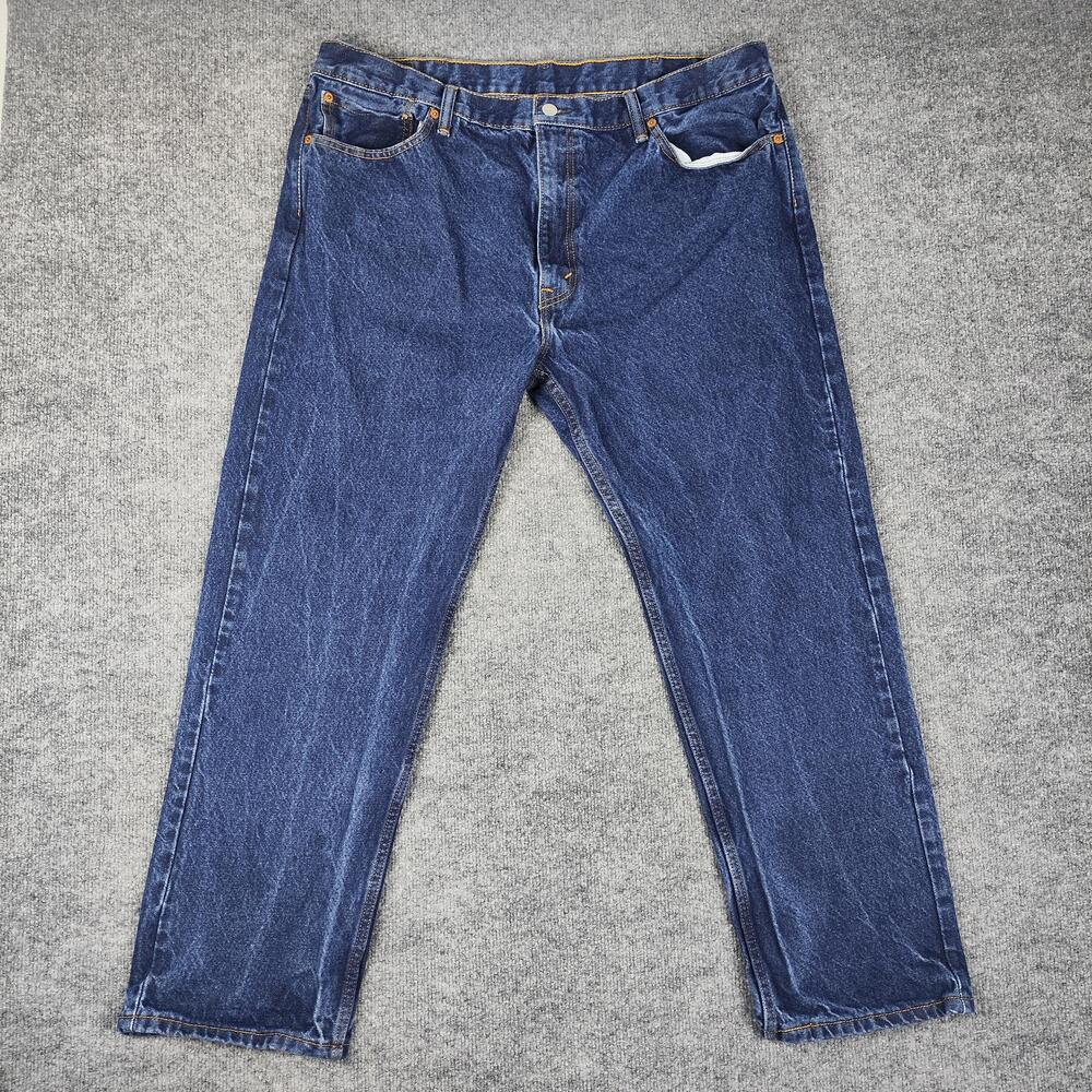 Levis 505 Jeans Mens 42x30 Blue Medium Wash Regular Fit Straight Denim Pants